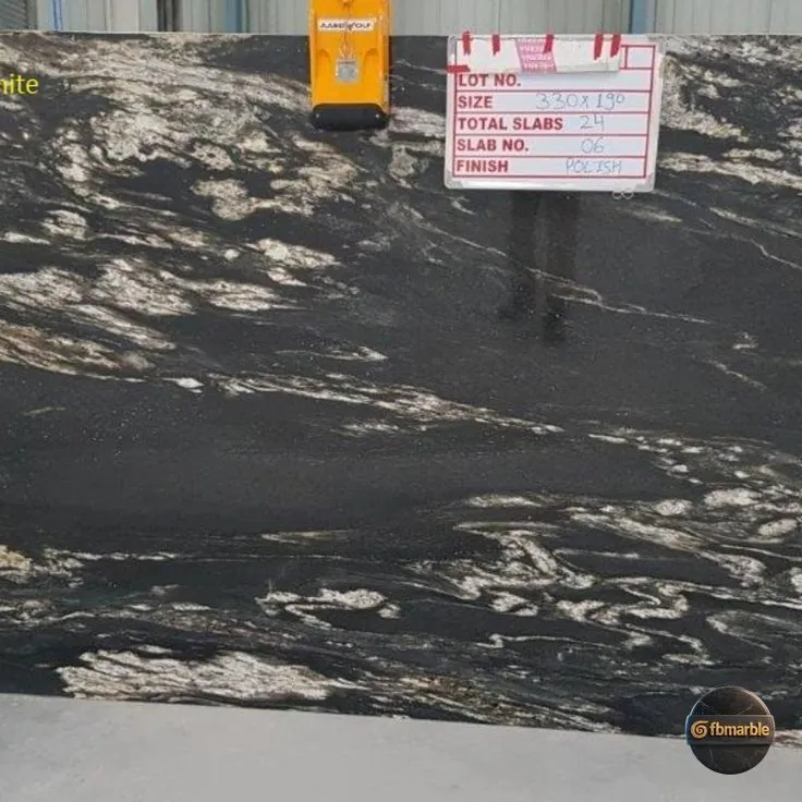 Titanium Black Granite photo 2 – ultra-dark black Indian granite with silver flecks