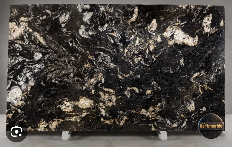 Titanium Black Granite photo 4 – ultra-dark black Indian granite with silver flecks