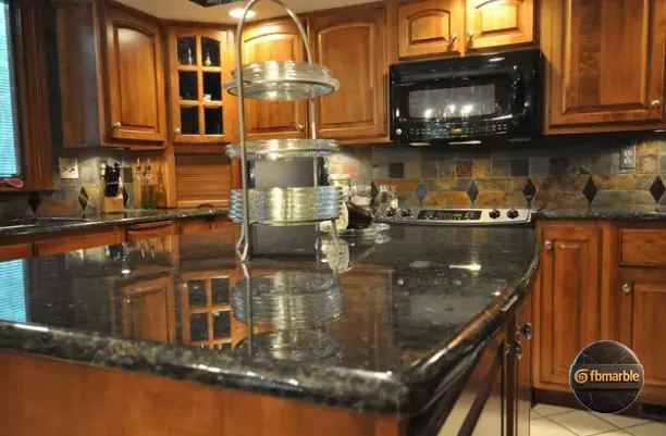 Uba Tuba Granite photo 2 β Brazilian dark green-black granite with gold flecks