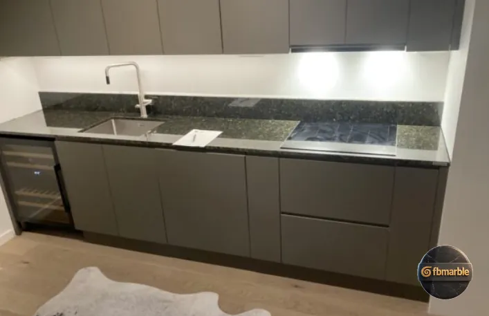 Uba Tuba Granite photo 3 β Brazilian dark green-black granite with gold flecks