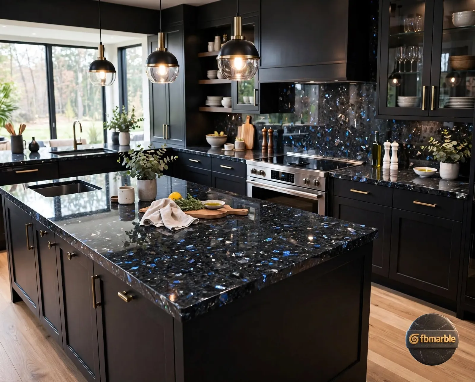 Volga Blue Granite photo 3 – Ukrainian labradorite granite with deep blue flashes