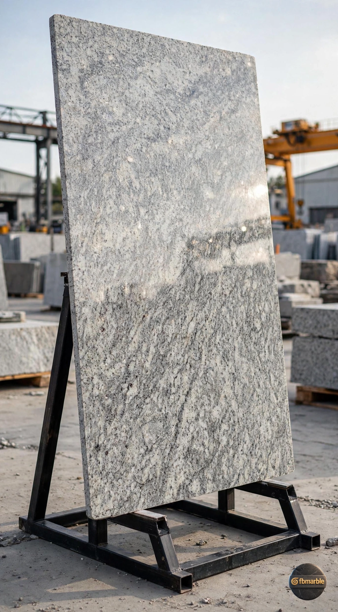 White Juparana Granite β ivory and grey granite with wavy linear movement, 18mm polished slab