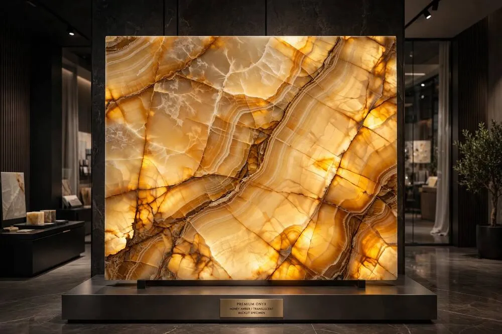 Honey amber onyx slab, Pakistan