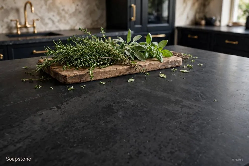 Soapstone kitchen countertop