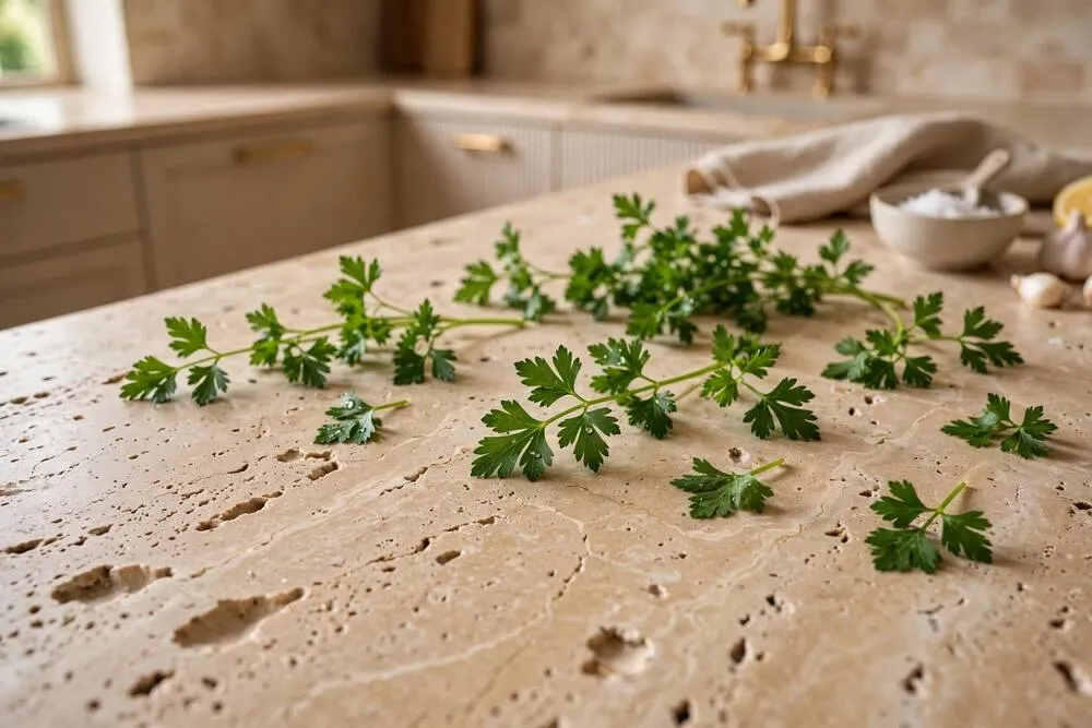 Travertine countertop, natural stone Pakistan