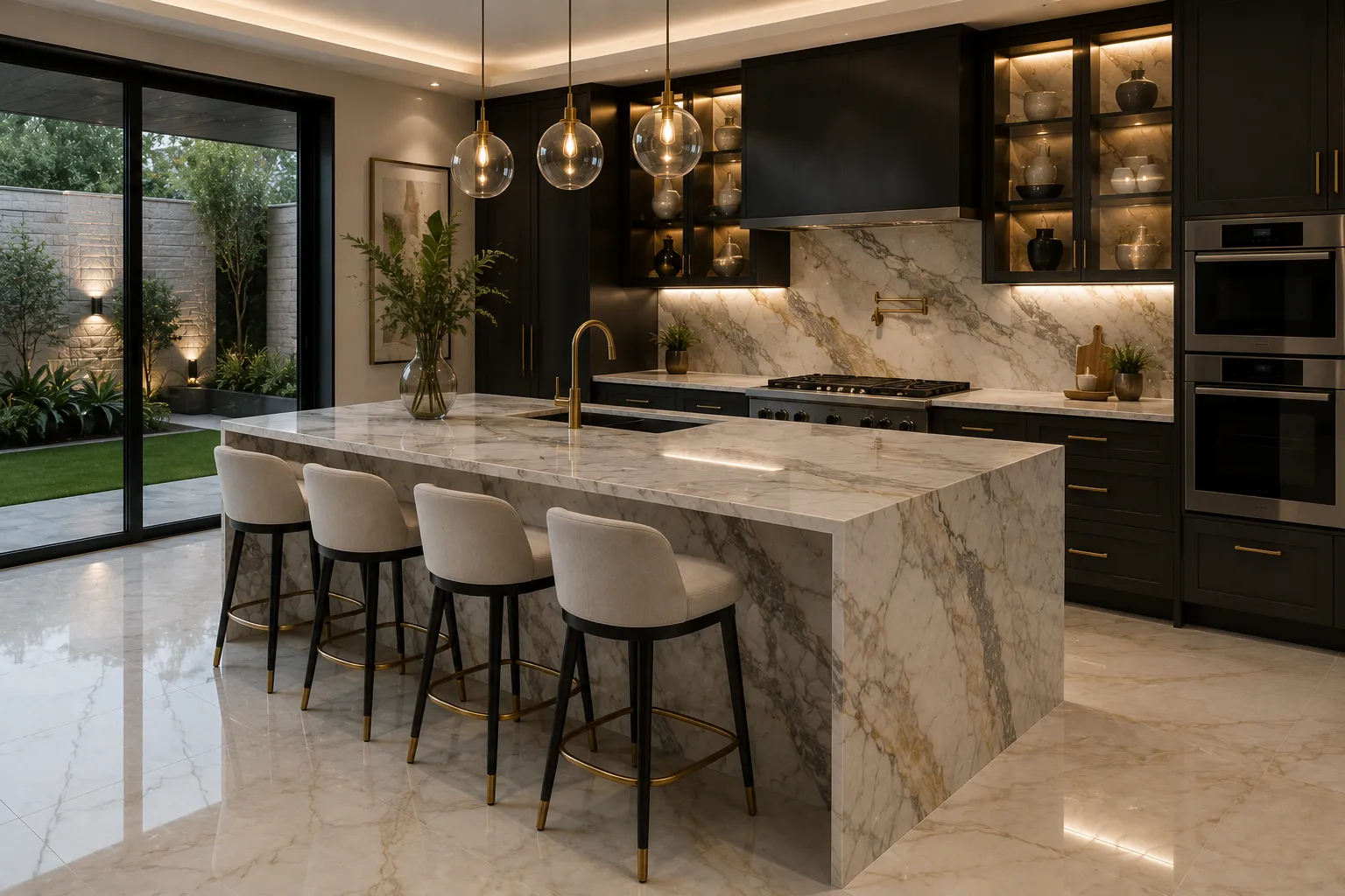 Marble wall cladding design, Pakistan