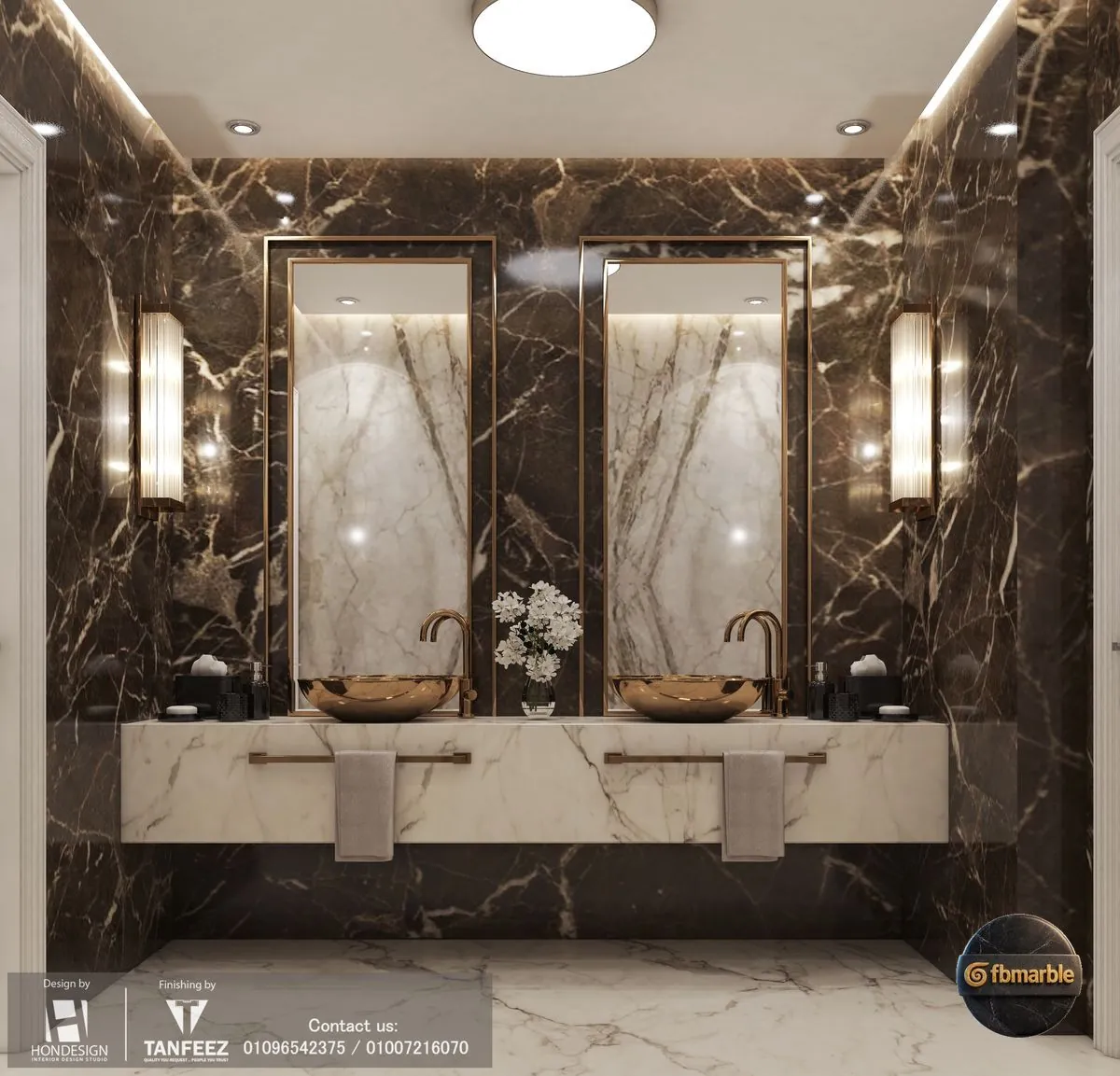 Chocolate Brown Marble photo 4 – deep chocolate-brown Turkish marble with cream veining