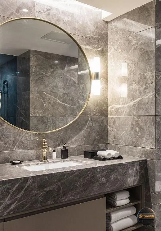 Grey Emperador Marble photo 3 β Spanish dark grey marble with dense white veining