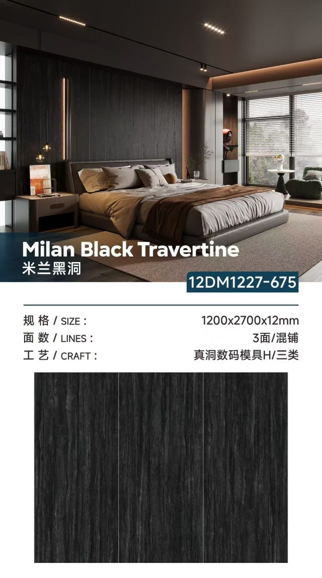Milan Black Travertine