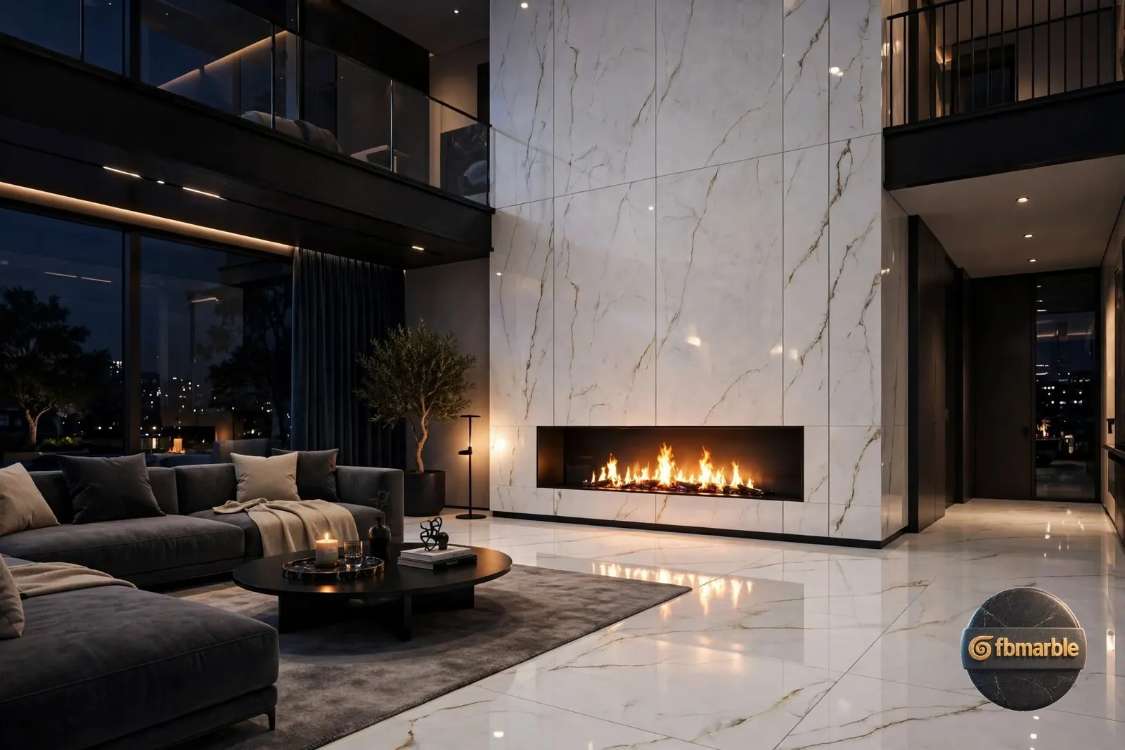 Abu Dhabi White photo 2 – white marble-look porcelain with fine gold veining