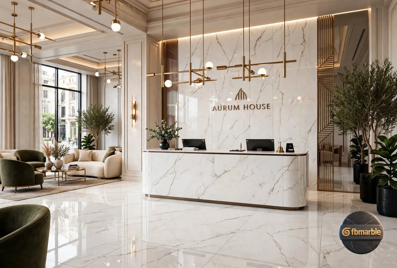 Abu Dhabi White photo 3 – white marble-look porcelain with fine gold veining