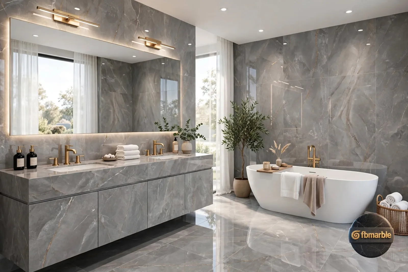Armani Gold photo 3 – grey marble-look porcelain with delicate gold veining