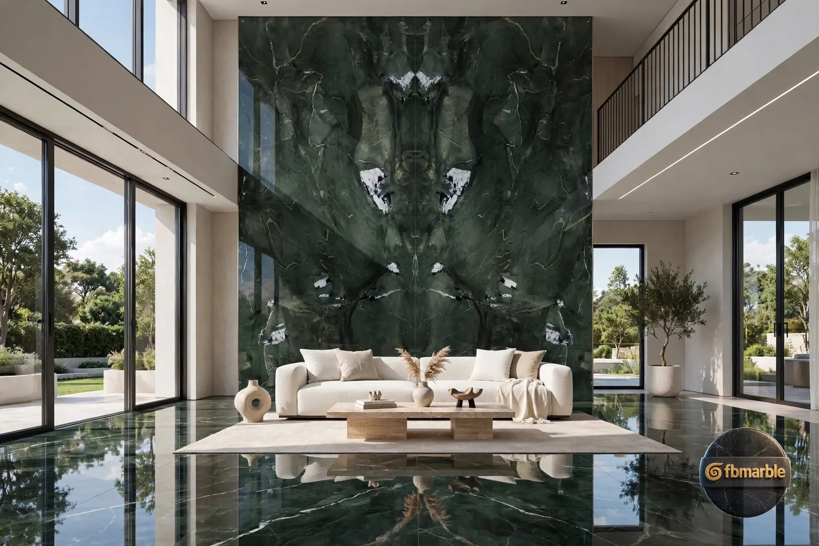 Green Avocado photo 4 β deep green marble-look porcelain with mirrored veining