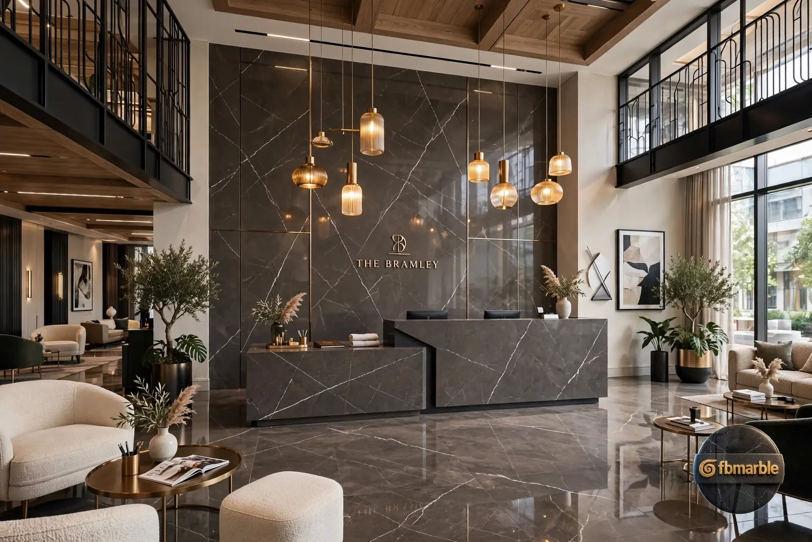 Grey Marble Slab photo 2 – natural grey marble-look porcelain with soft veining