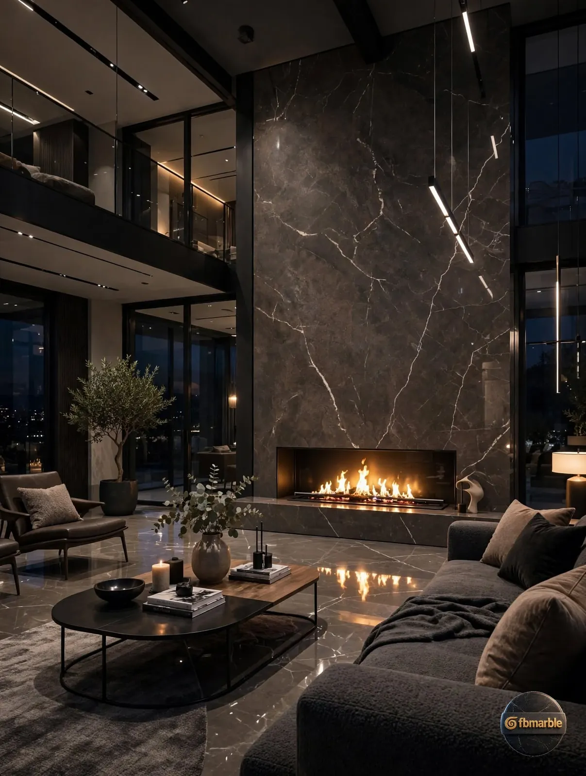 Grey Marble Slab photo 3 – natural grey marble-look porcelain with soft veining