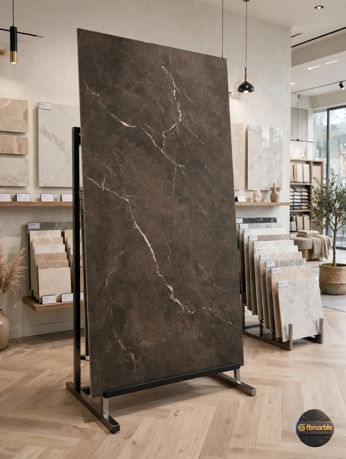 Grey Marble Slab photo 4 – natural grey marble-look porcelain with soft veining