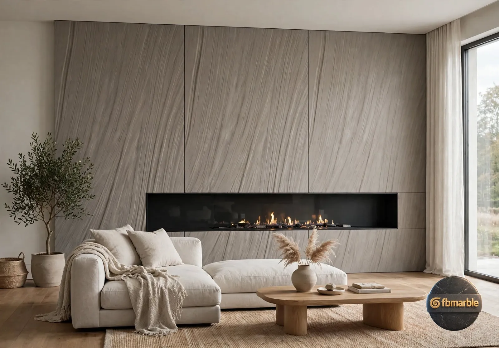 Phantom – Khaki photo 2 – warm khaki porcelain with brushed linear texture