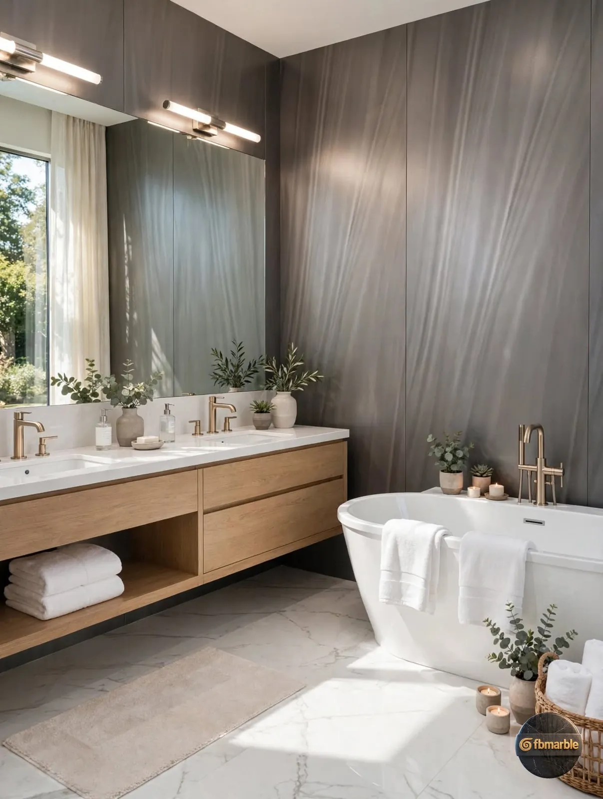 Phantom – Medium Grey Porcelain – medium-grey porcelain with brushed linear texture, 9mm matt slab