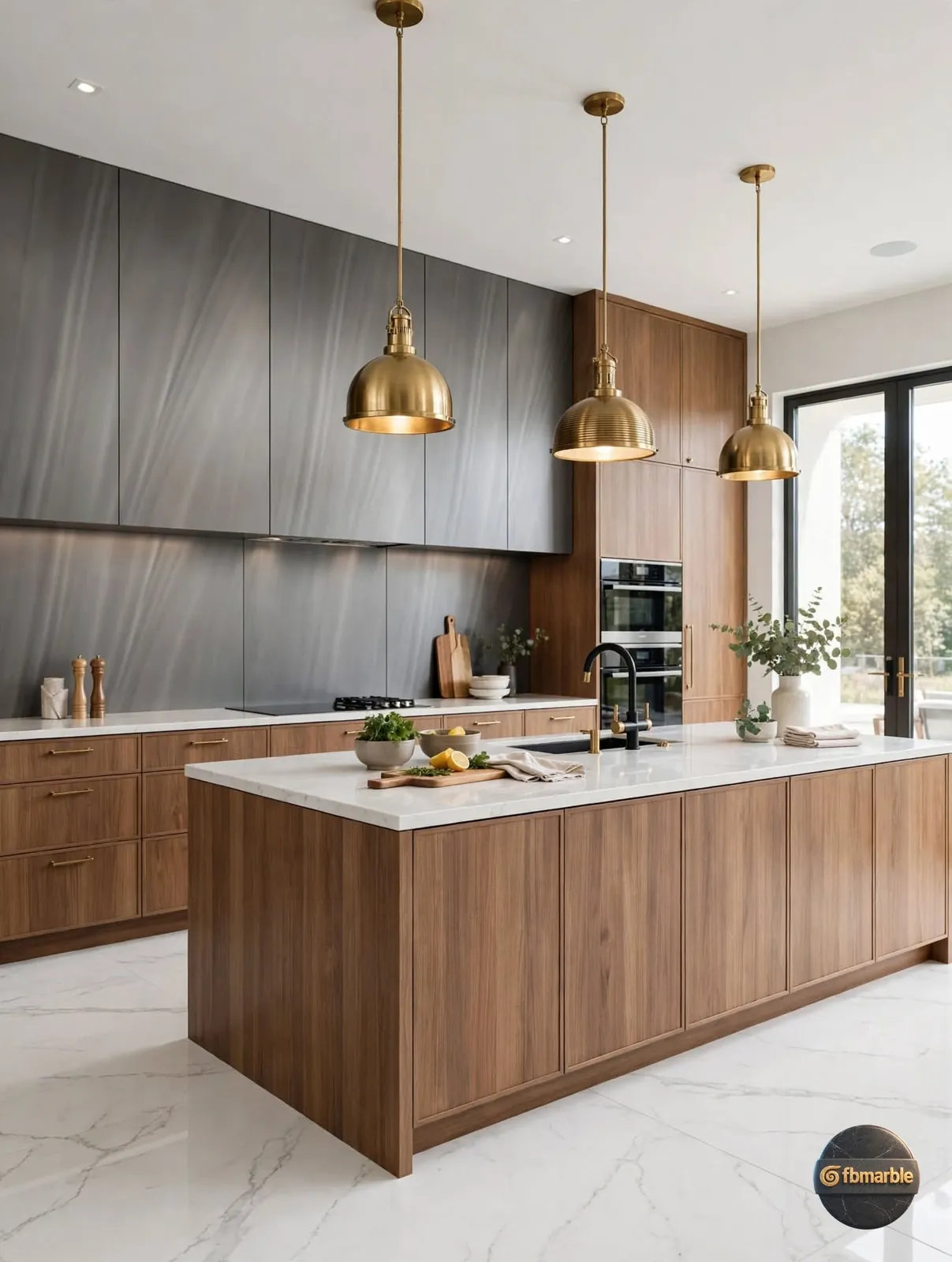 Phantom – Medium Grey photo 3 – medium-grey porcelain with brushed linear texture