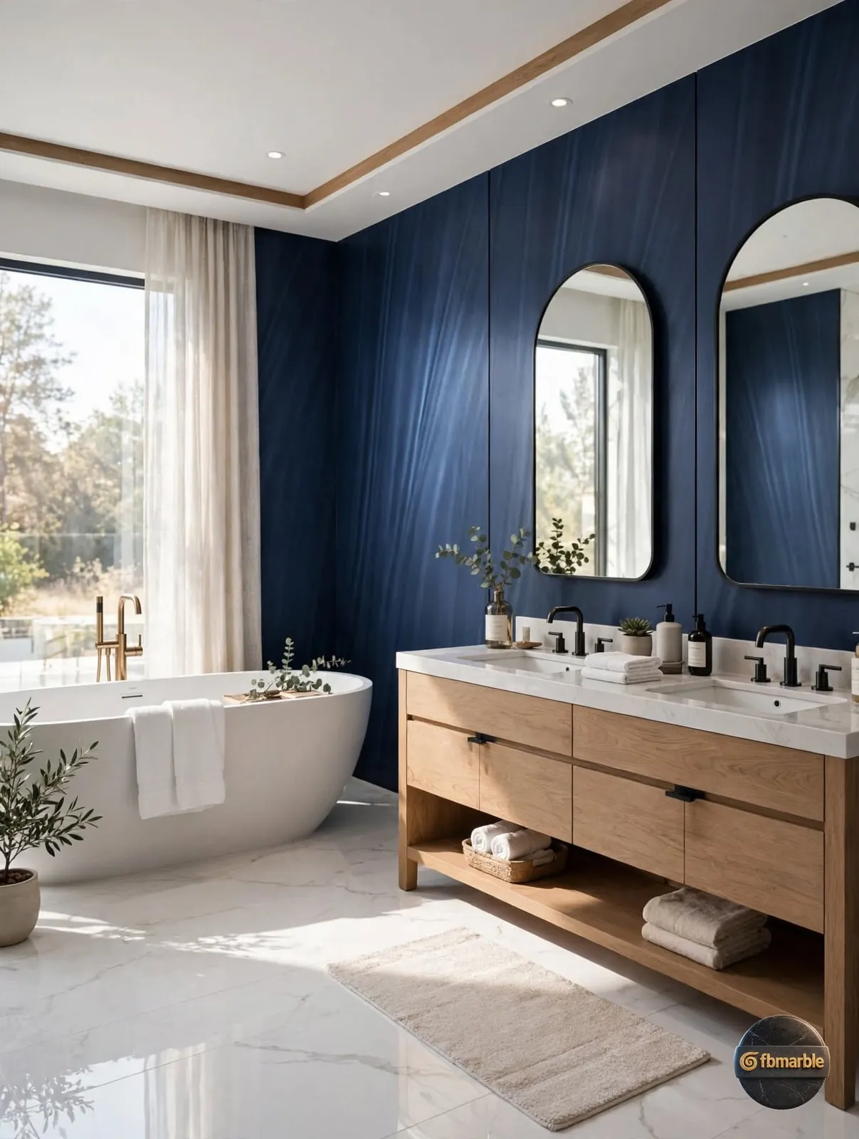 Phantom – Royal Blue photo 4 – blue-grey porcelain with soft brushed texture