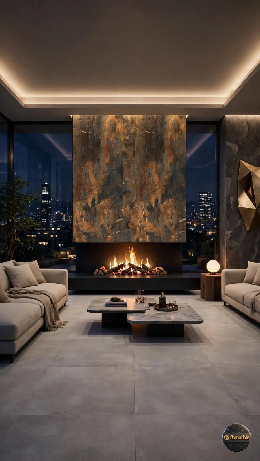 Volcanic Rock photo 4 – volcanic rock-look porcelain in brown and grey, flamed matt