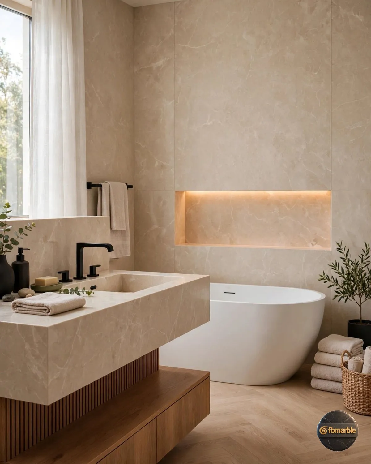 Antique Cream Quartz bathroom