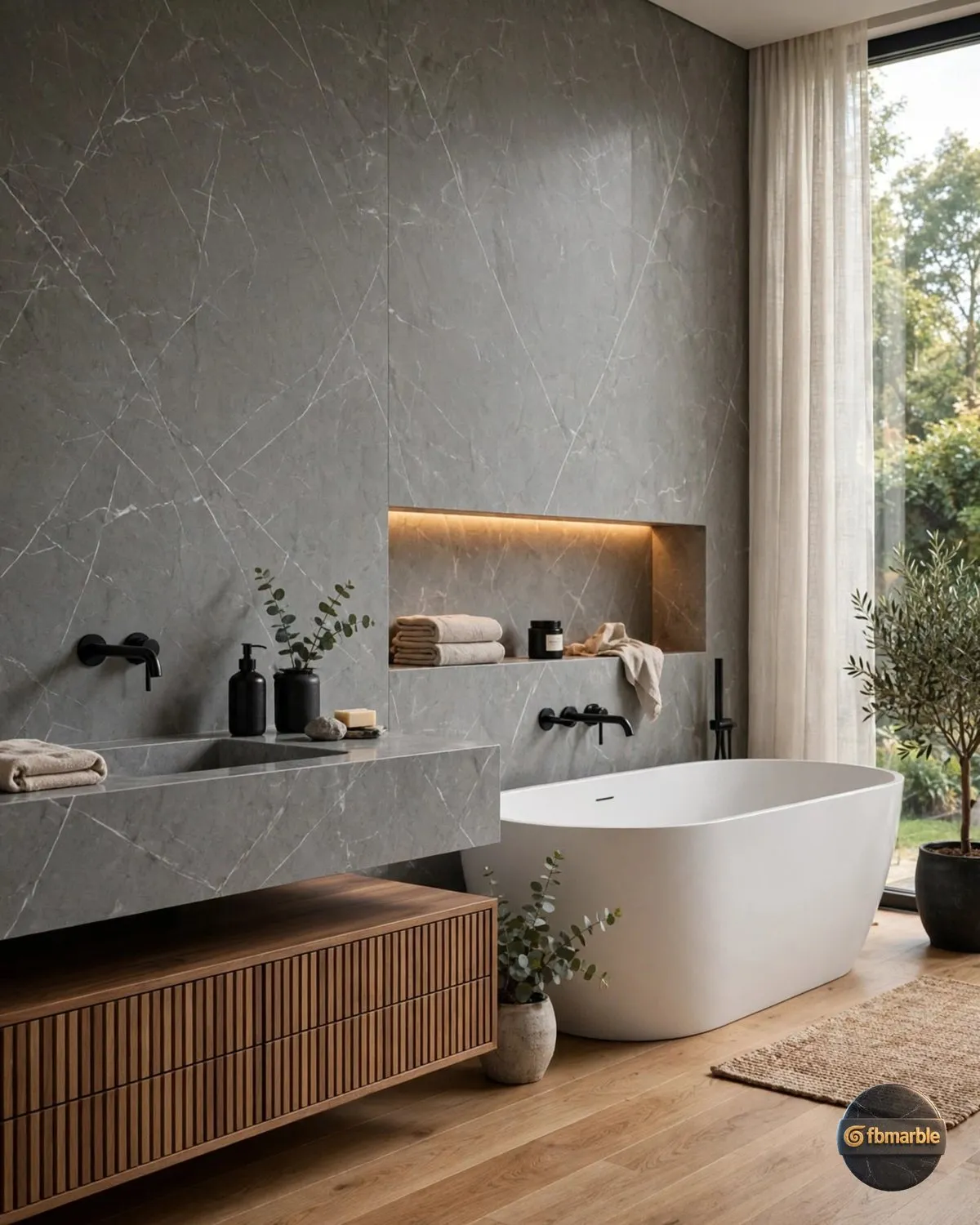 Antique Grey Quartz bathroom