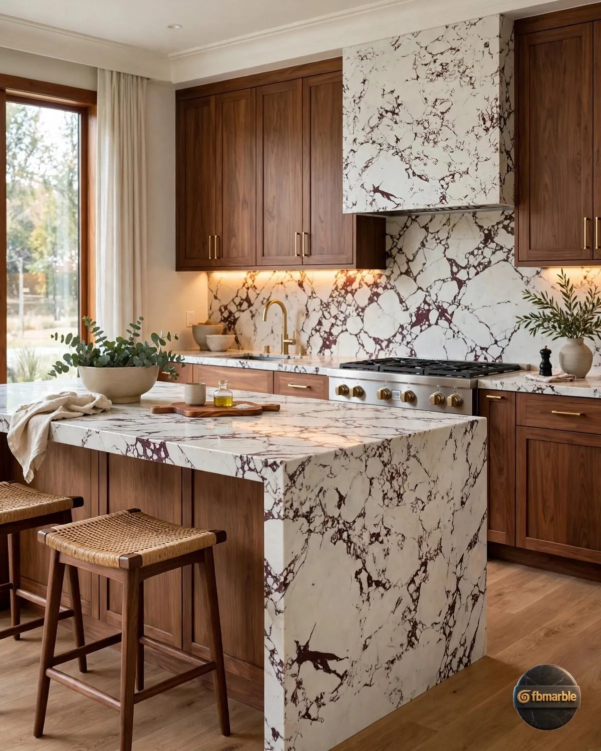 Antique Maroon Quartz kitchen