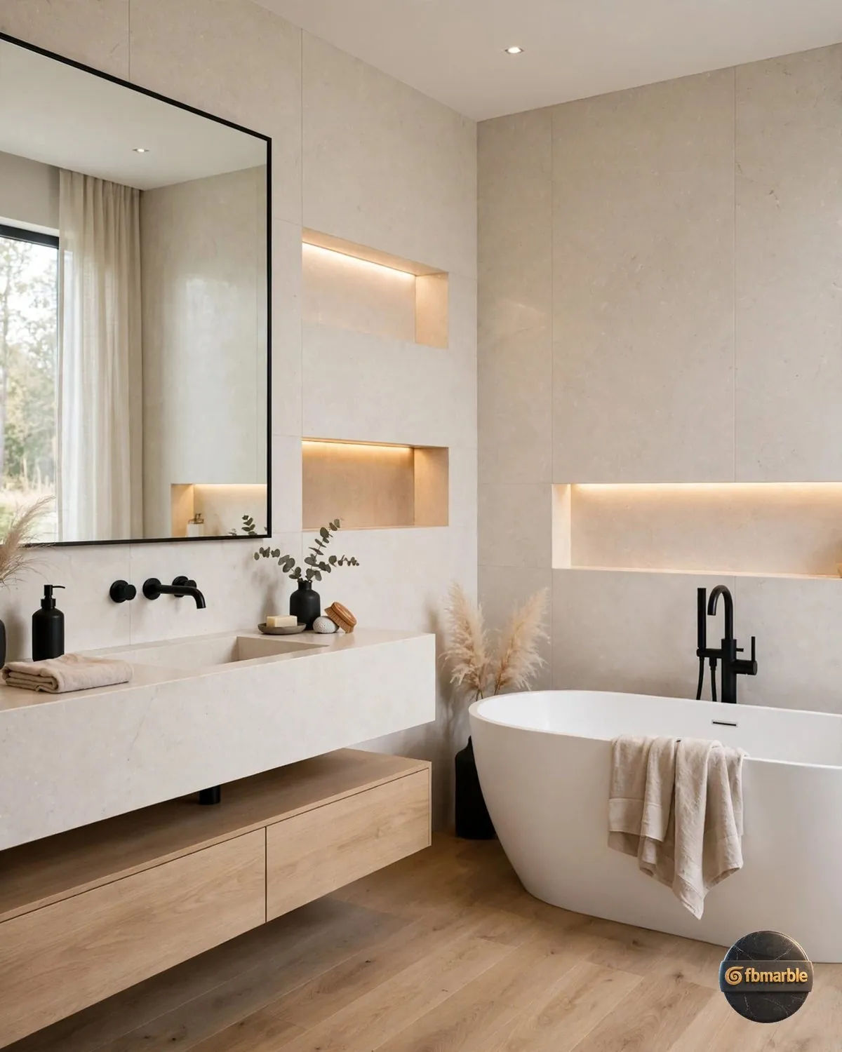 Artificial Cream Quartz bathroom