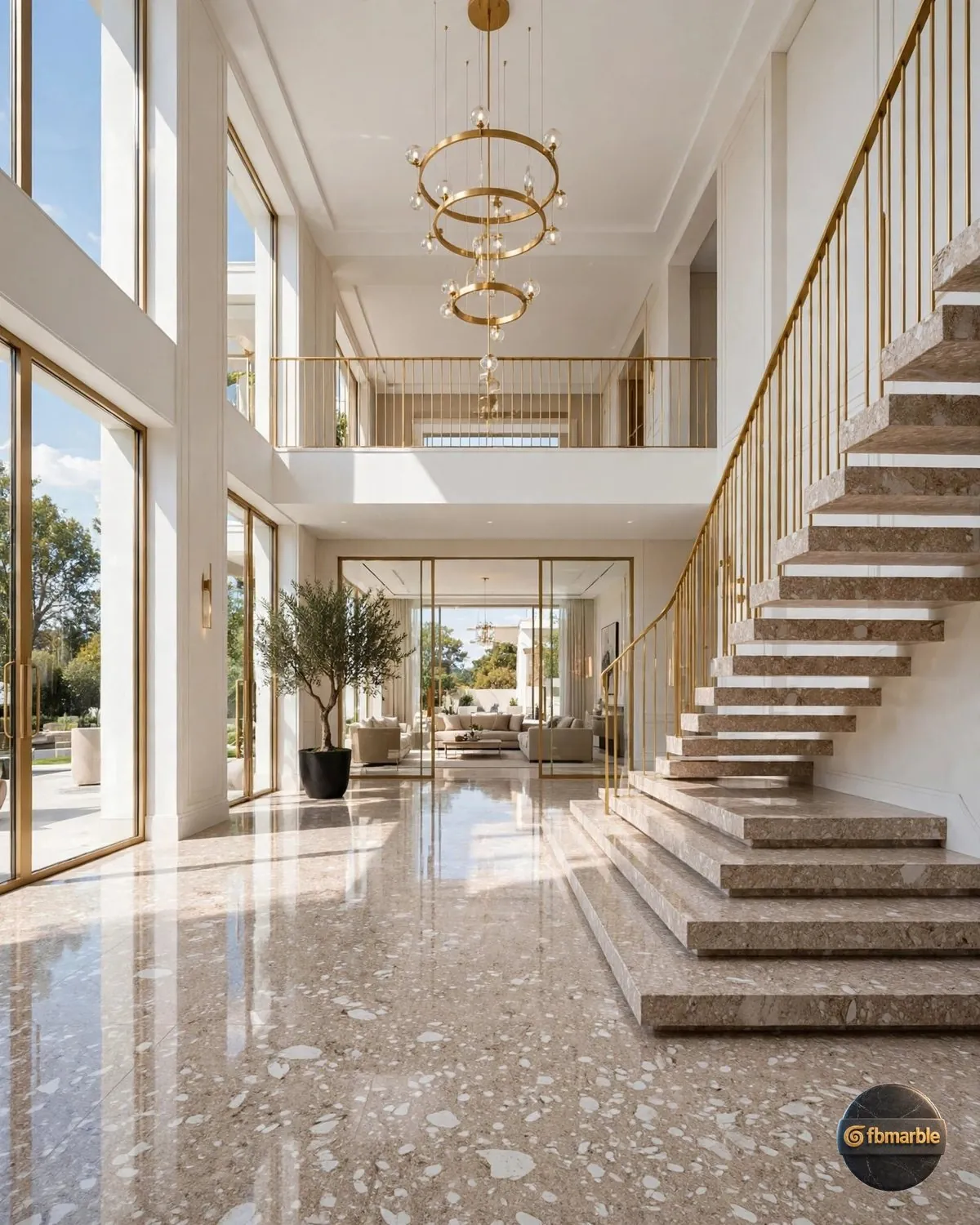 Brown Drill Quartz lobby flooring