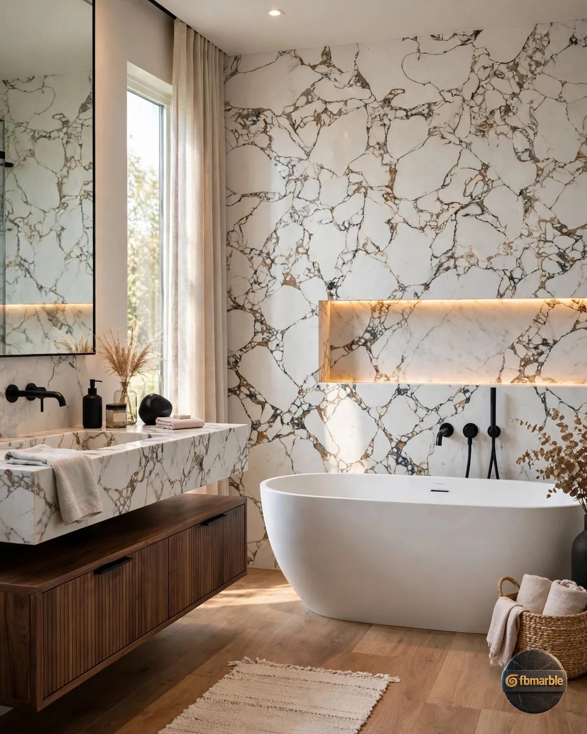 Calacatta Nova Quartz bathroom
