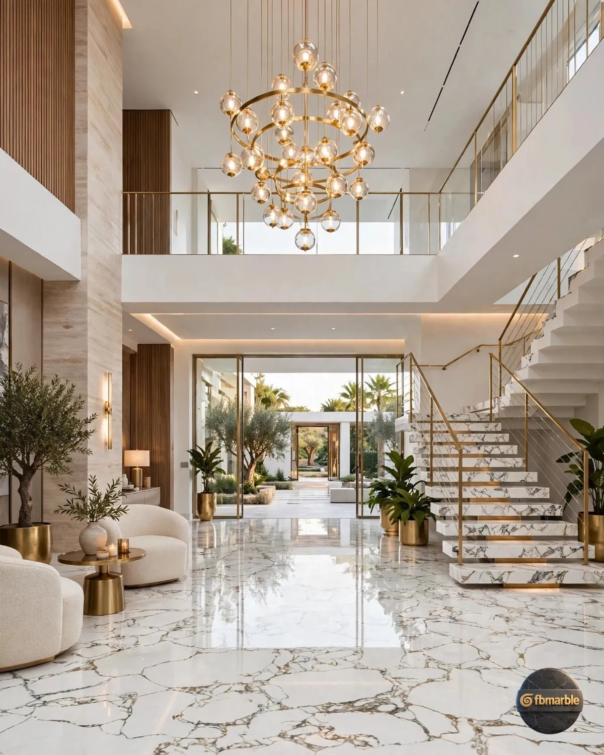 Calacatta Nova Quartz lobby flooring