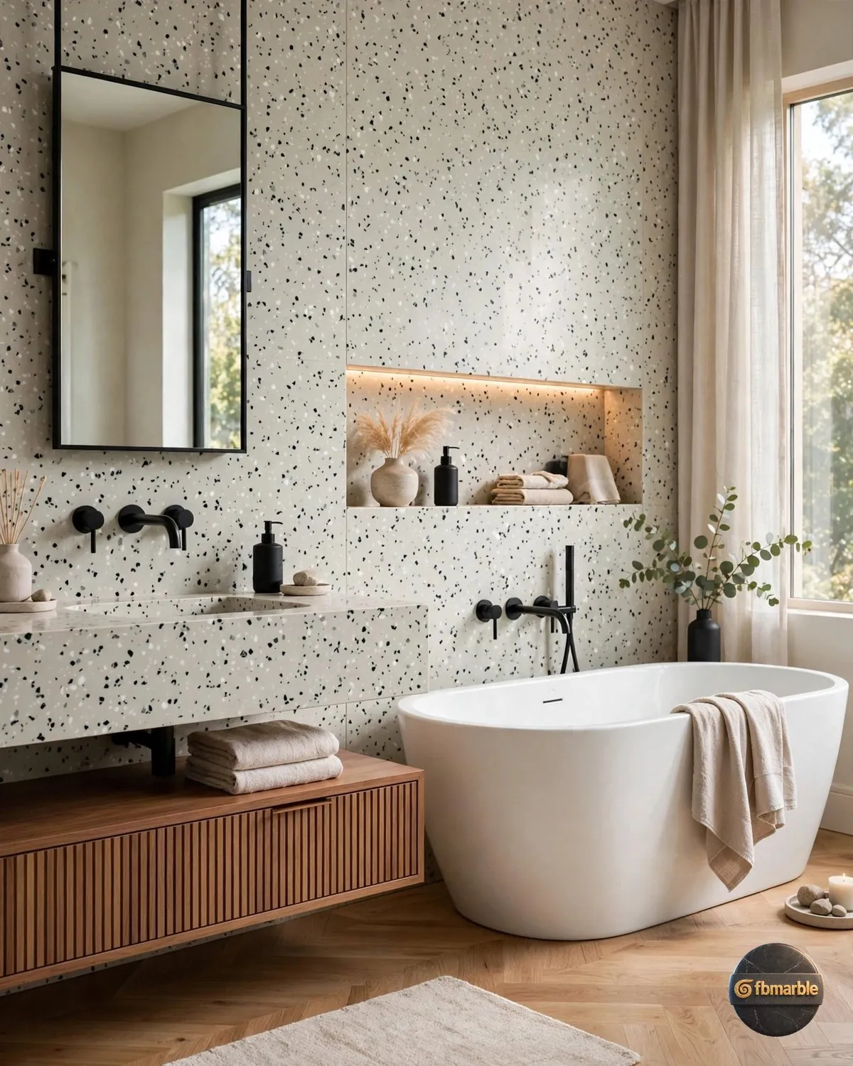 California Gold Quartz bathroom