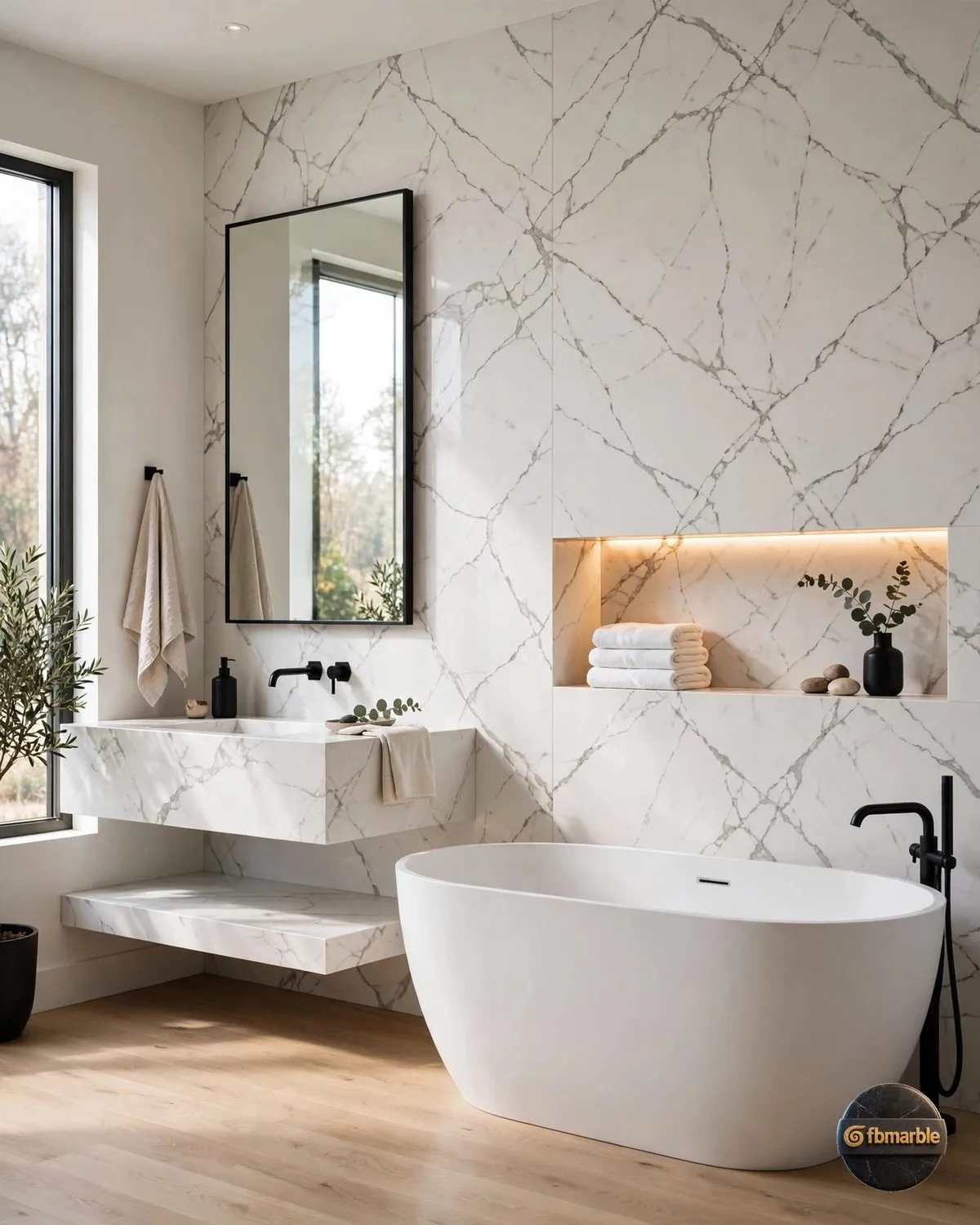 Carrara White Quartz bathroom