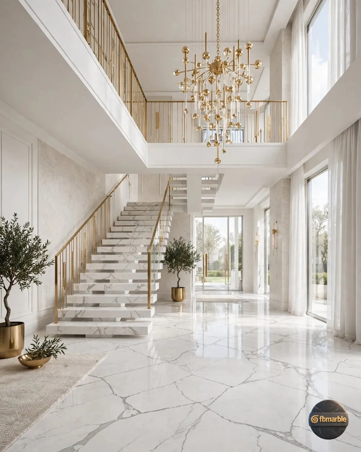 Carrara White Quartz lobby flooring