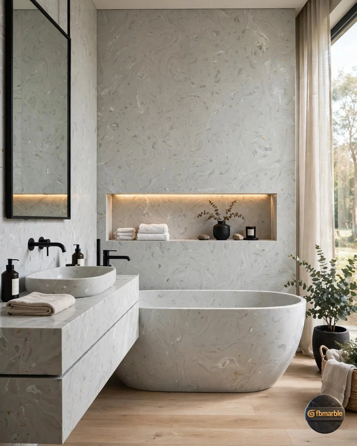 Carlos Grey Quartz bathroom