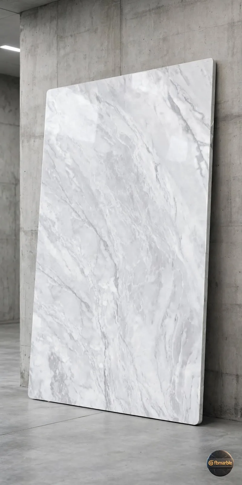 Carrara Grey photo 3 – soft grey-white quartz with large marble-style veins