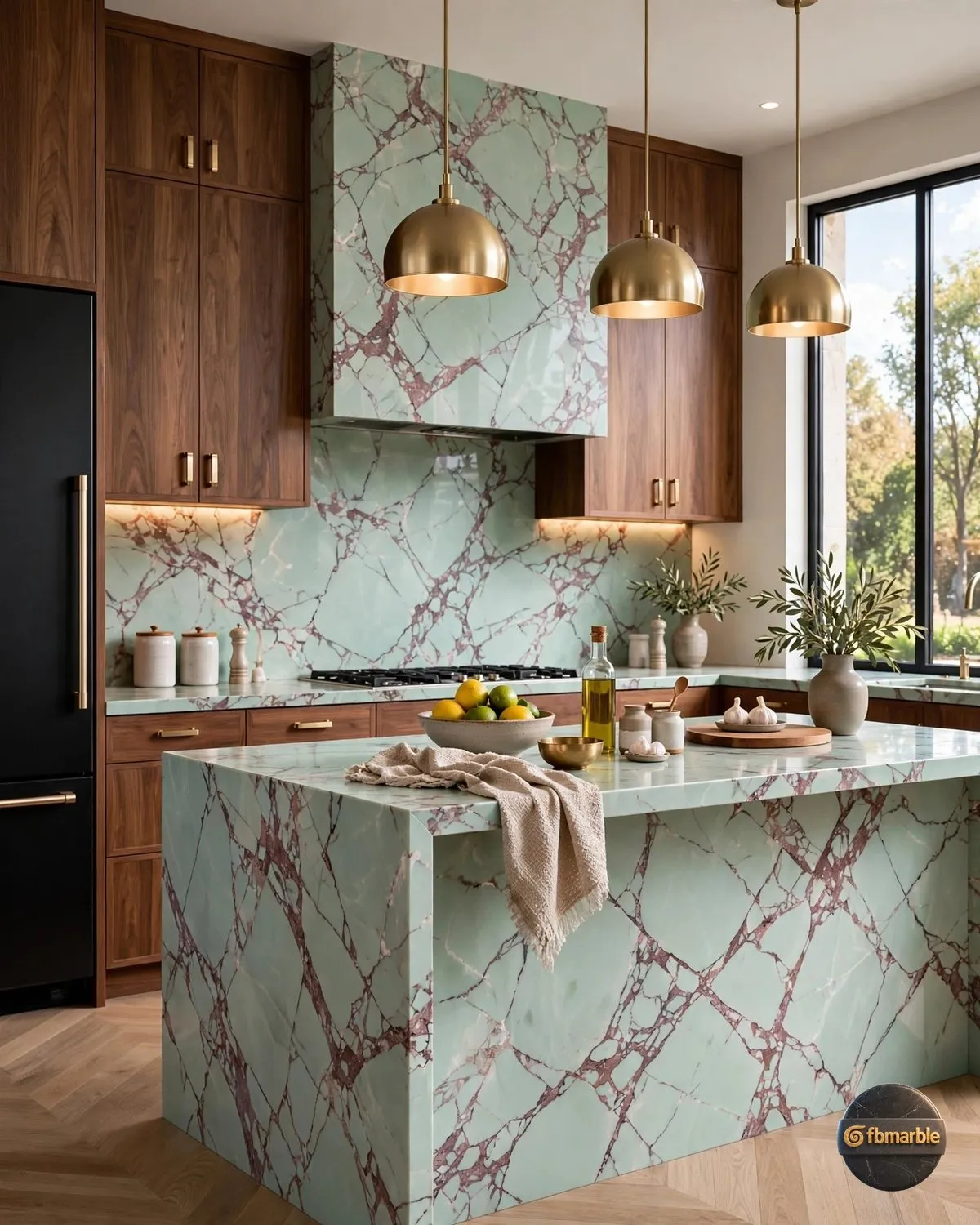 Celadon Green Quartz kitchen