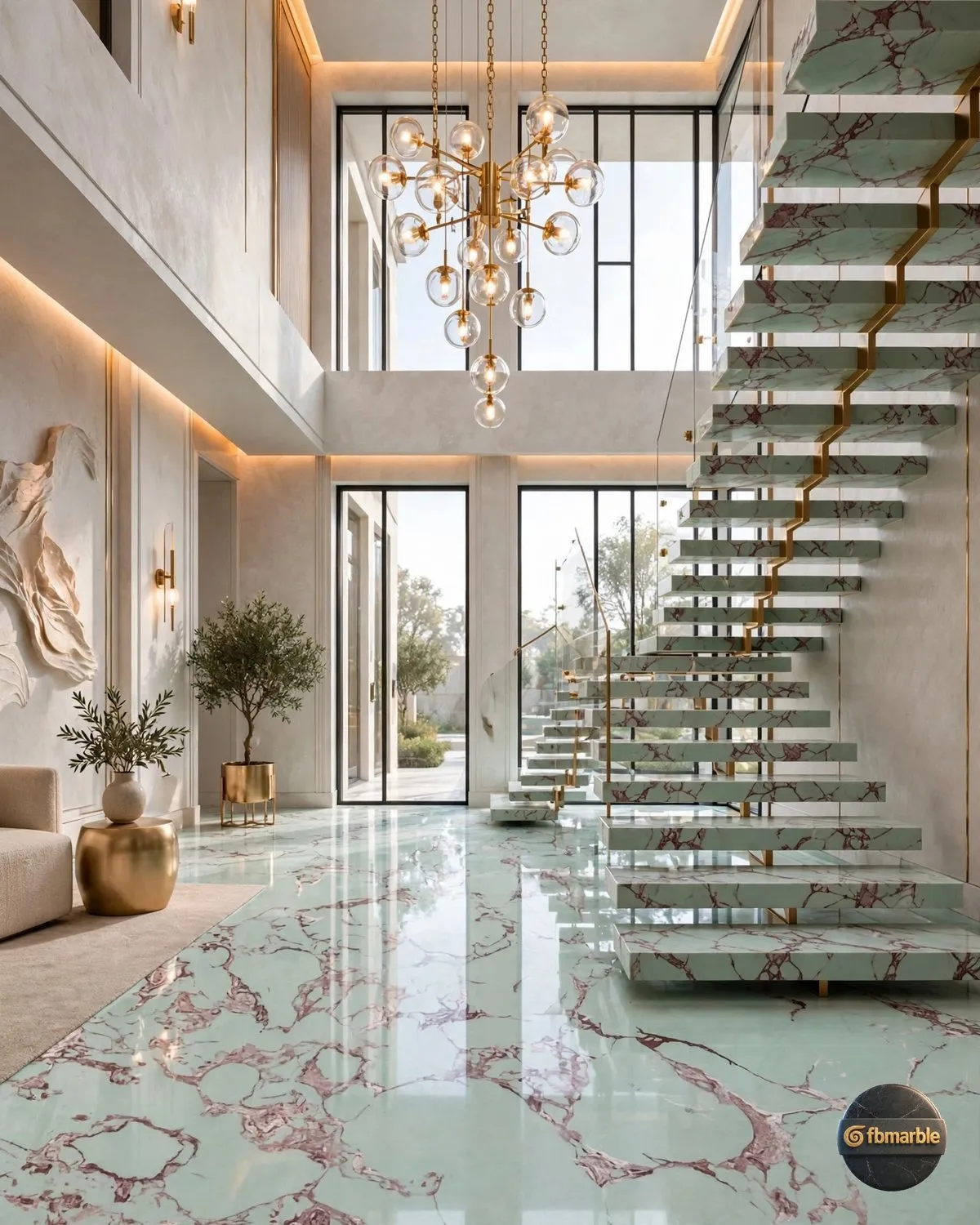 Celadon Green Quartz lobby flooring