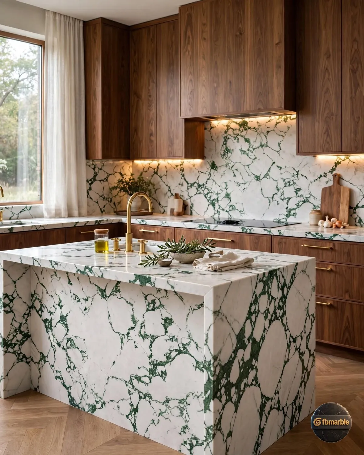Crystal Green Quartz kitchen