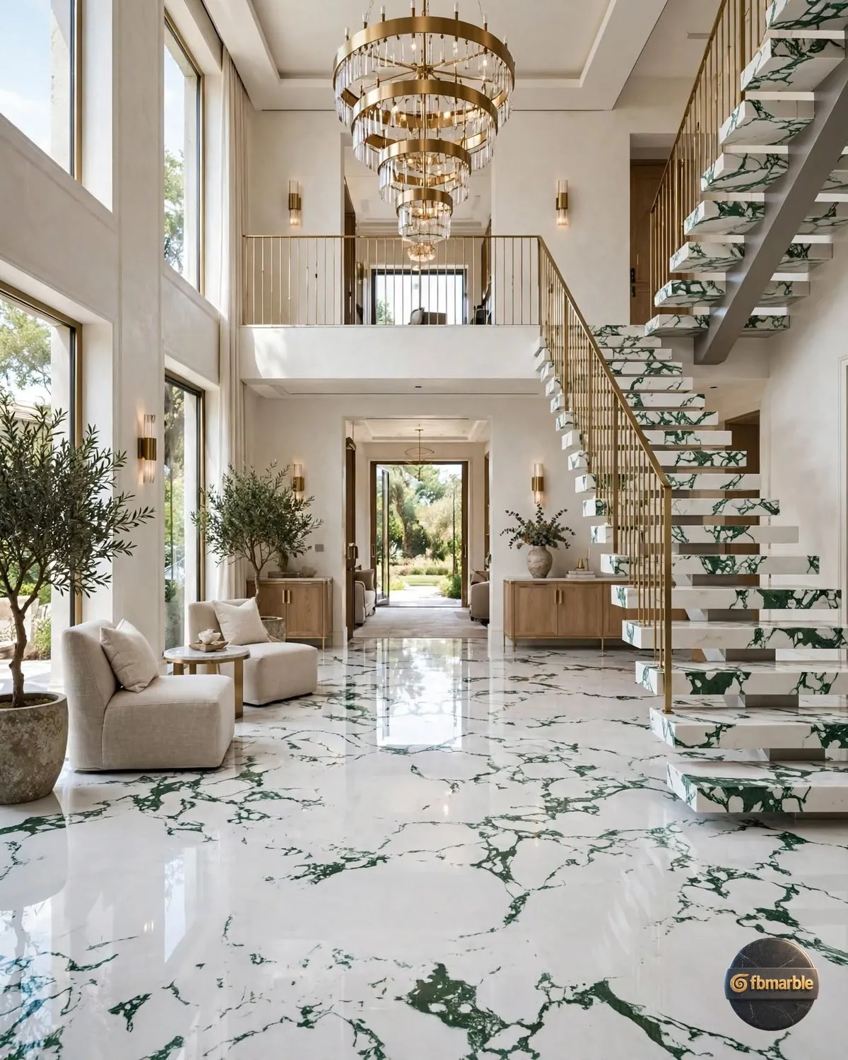 Crystal Green Quartz lobby flooring