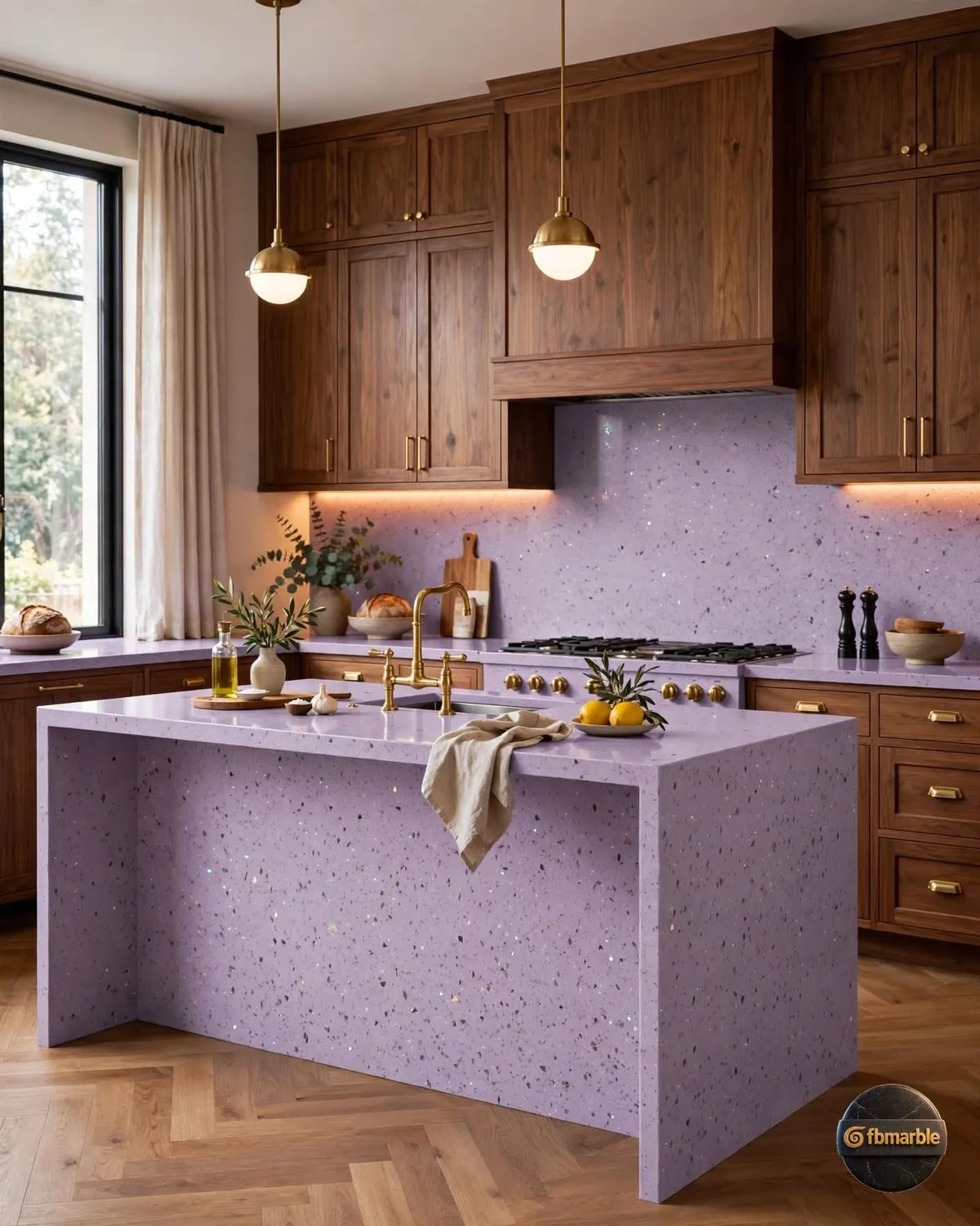 Dream Pink Quartz kitchen