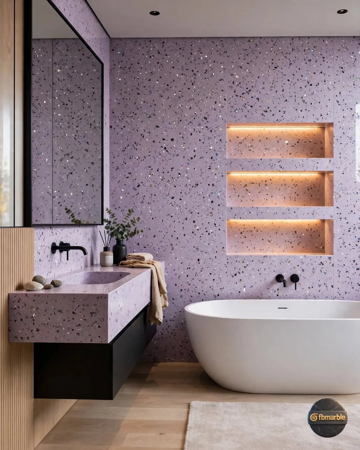 Dream Pink Quartz bathroom