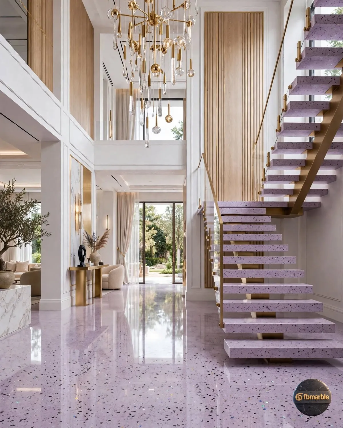 Dream Pink Quartz lobby flooring