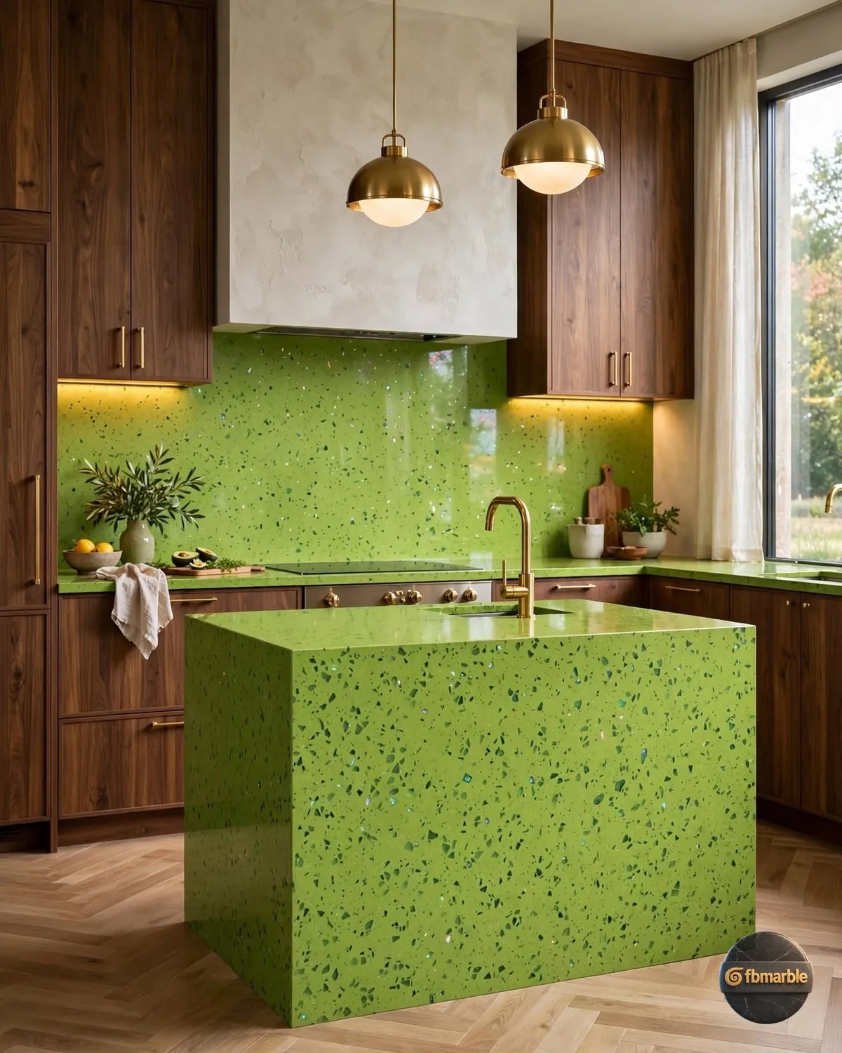 Earth Green Quartz kitchen