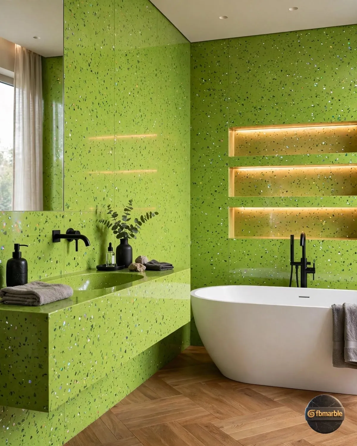 Earth Green Quartz bathroom