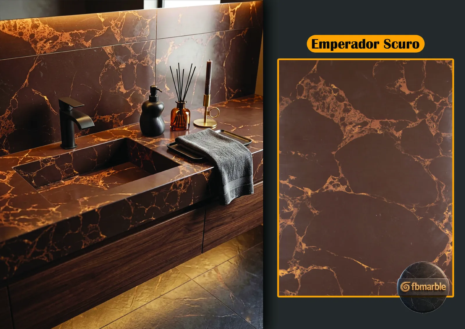 Emperador Scuro Quartz