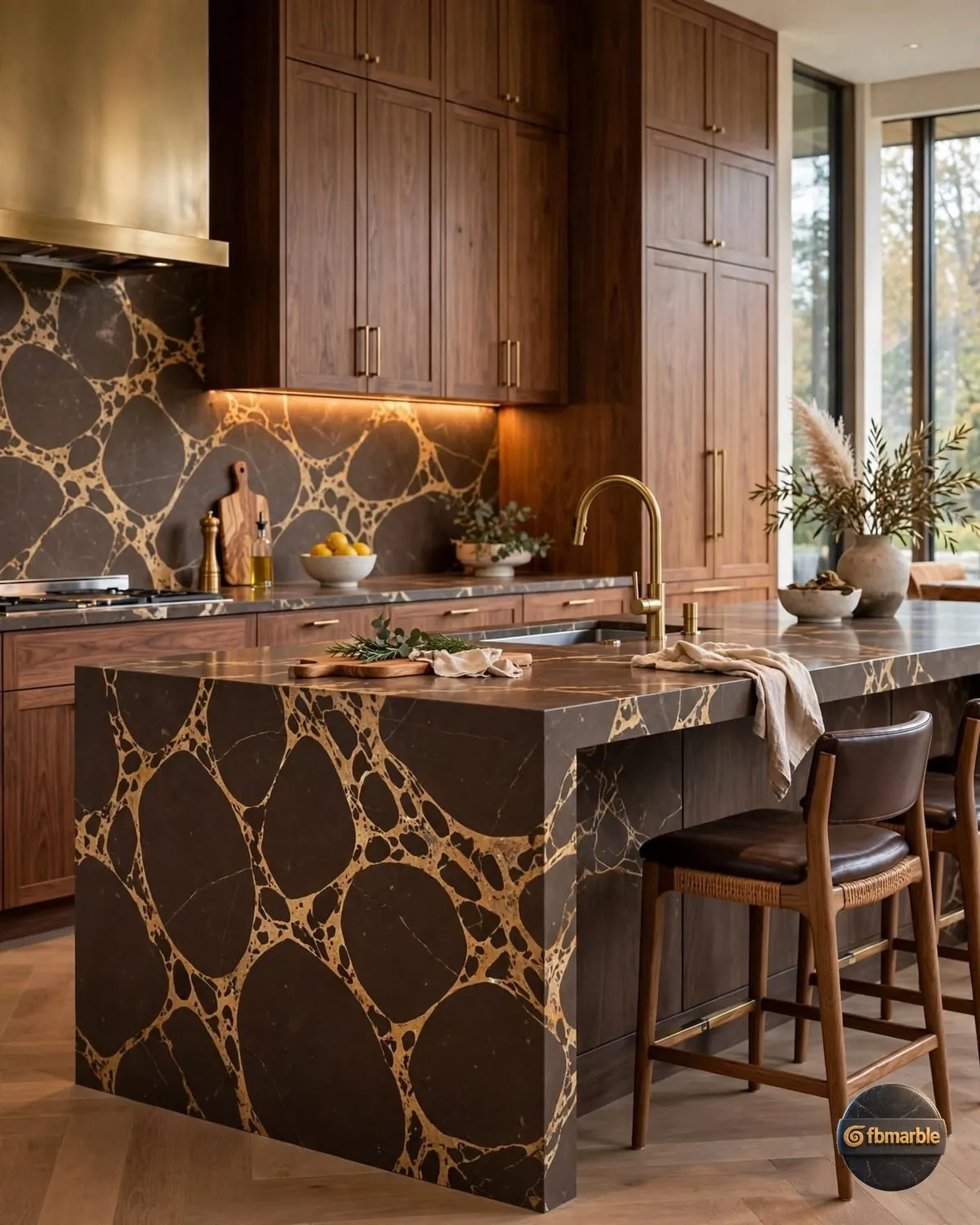 Emperador Scuro Quartz kitchen