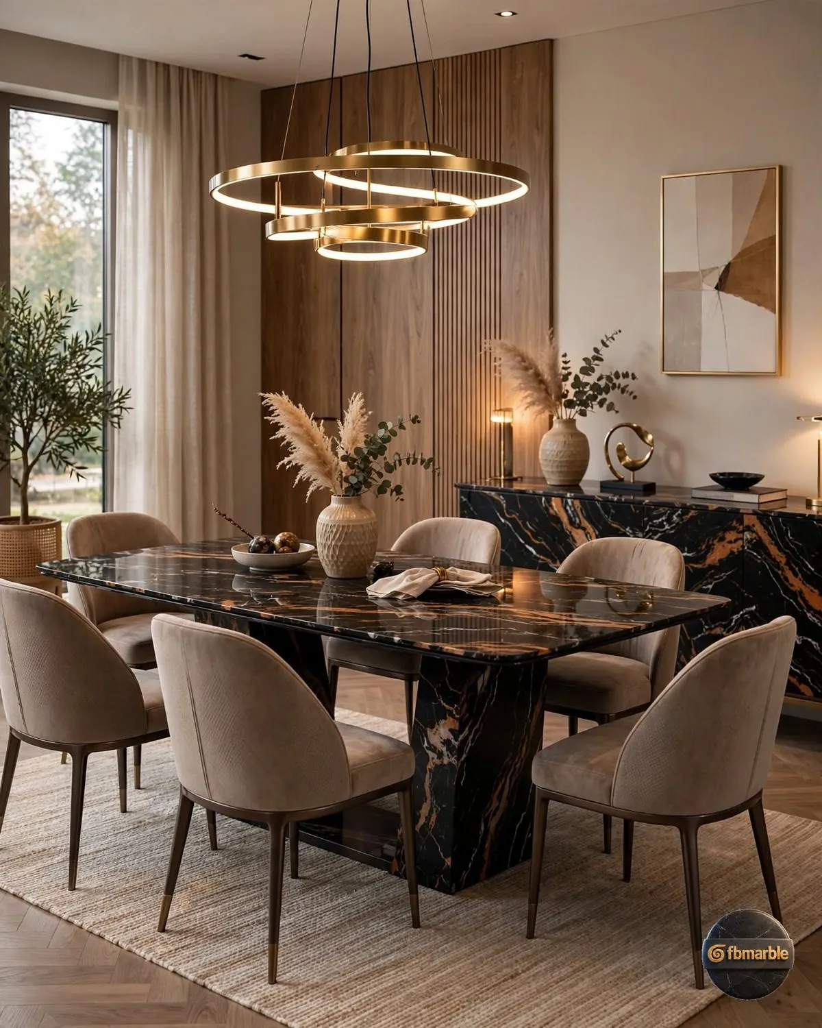 Golden Tiger Quartz dining area