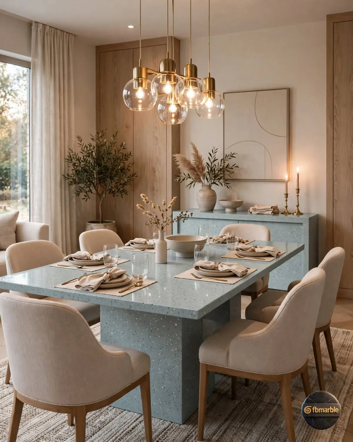 Gulf Crystal Quartz dining area
